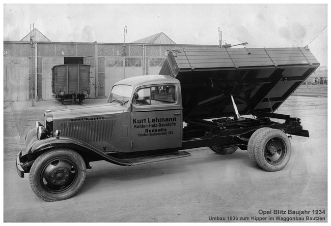 Opel Blitz Baujahr 1934 - Transportunternehmen Lehmann Schirgiswalde-Kirschau OT Rodewitz/Spree